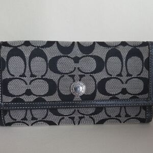 Coach Monogram Black and Gray Clutch
